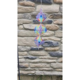 TMH Wholesale 6 Pack - 15.75 x 4.75 inch Double Sided Helix Fishtail Sublimation Wind Spinner
