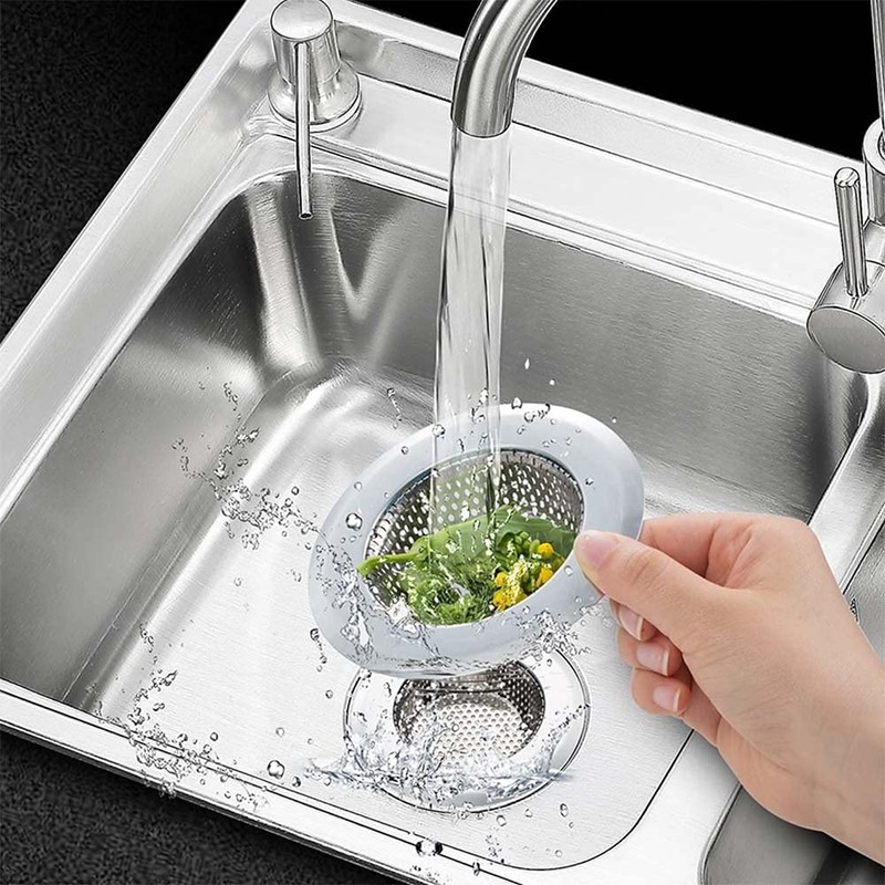 QYHOO 2 PCS Kitchen Sink Strainer Stainless Steel, 4.5 inch