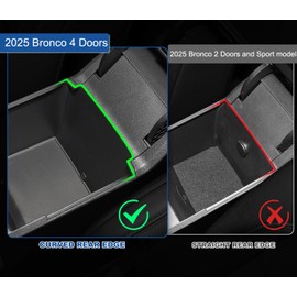 GZSH 2025 Upgrade Center Console Organizer fit for 2025 Ford Bronco 4 Door Full Size Ford Bronco Center Console Storage for Ford Bronco 2025 Storage Accessories |Easy to Install||Not for Sport Model|