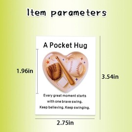 Baseball Pocket Hug Token for Sport Players Thank You Appreciation Gifts for Baseball Coach Friends Motivational Encouragement Gifts for Sports Fan Birthday Bday Gift Baseballs Pocket Accessories