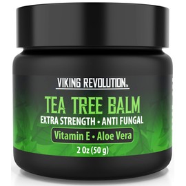 Viking Revolution Tea Tree Oil Cream - Super Balm Athletes Foot Cream - for Eczema, Jock Itch, Ringworm, Nail Treatment - Soothing Skin Moisturizer for Itchy, Scaly, Cracked Skin, 2 Ounce (Pack of 1)