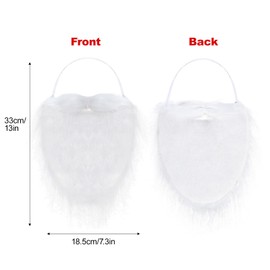 6 Pcs Realistic Santa Beards - White Fake Santa Beard for Christmas Parties & Cosplay Festive Holiday Disguise Accessories