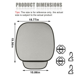 DUSCOKE 2PCS Breathable Car Seat Cover, Ice Silk & Anti-Slip Seat Protector with Storage Pocket, Ventilated Cooling Cushion Pad, Summer Auto Interior Accessories for SUV Truck (Grey)