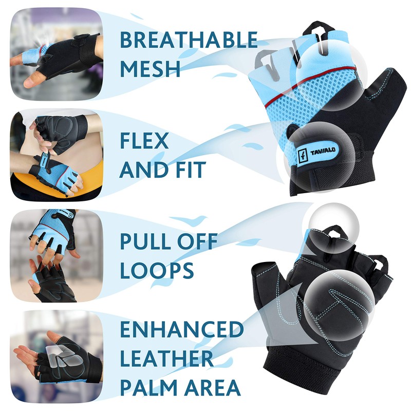 TAVIALO Fitness Gloves Training Gloves for Women, Size M (16-19