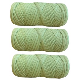 3 Pack 600g Polyester Blanket Yarn t Shirt Yarn Tshirt Yarn for Crochet t-Shirt Yarn Fabric Yarn T-Shirt Crochet Yarn for DIY Knitting Crochet Cloth Blanket Bag Dolls (3 Pack,Olive Green)