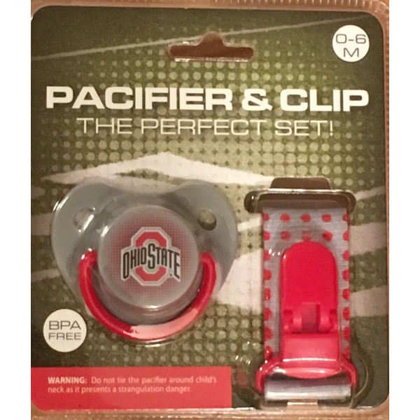 MRL PACIFIER & CLIP Set ~ Ohio State University OSU