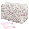Cosmetic Bag Flowers, Floral Pattern Toiletry Bag, Portable Makeup Bag,