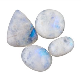 Natural Rainbow Moonstone Gemstones Wholesale Cabochons Lot, Jewelry Making Loose Gemstone, Polished Gems, DIY, Wire Wrapping, Reiki, Wikka, Healing Crystals, Bulk Gemstone Deal, 50 Carat Lot