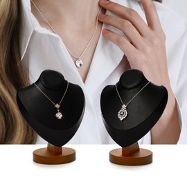 Oirlv Solid Wood Necklace Display Bust Necklace Display Stand