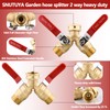 SNUTUYA Solid Brass Garden Hose Splitter 2 Way Heavy Duty,