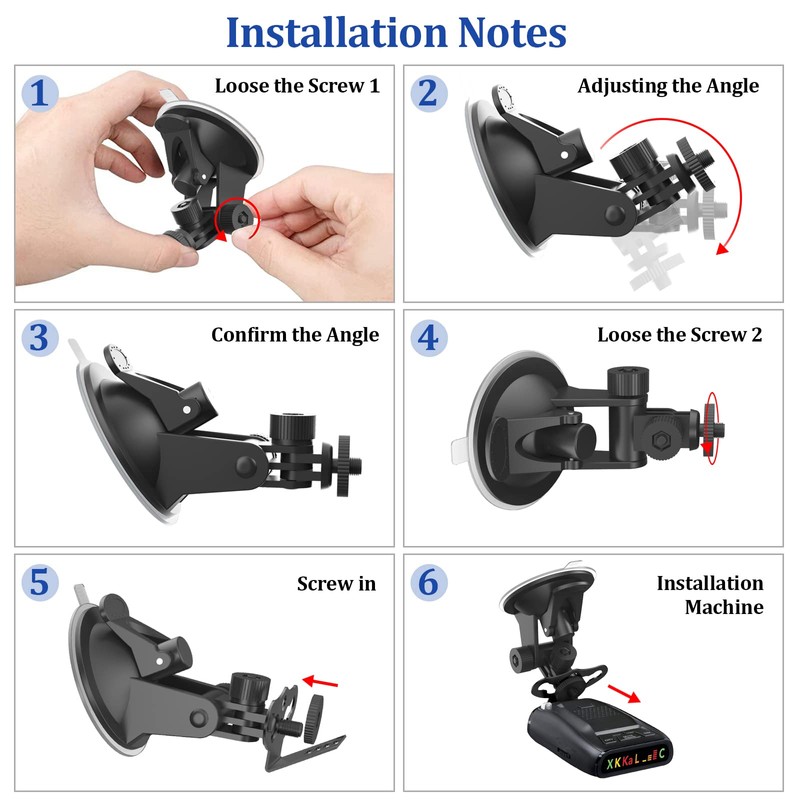 Radar Detector Mount,Heavy Duty Windshield and Dashboard Suction Cup Mount