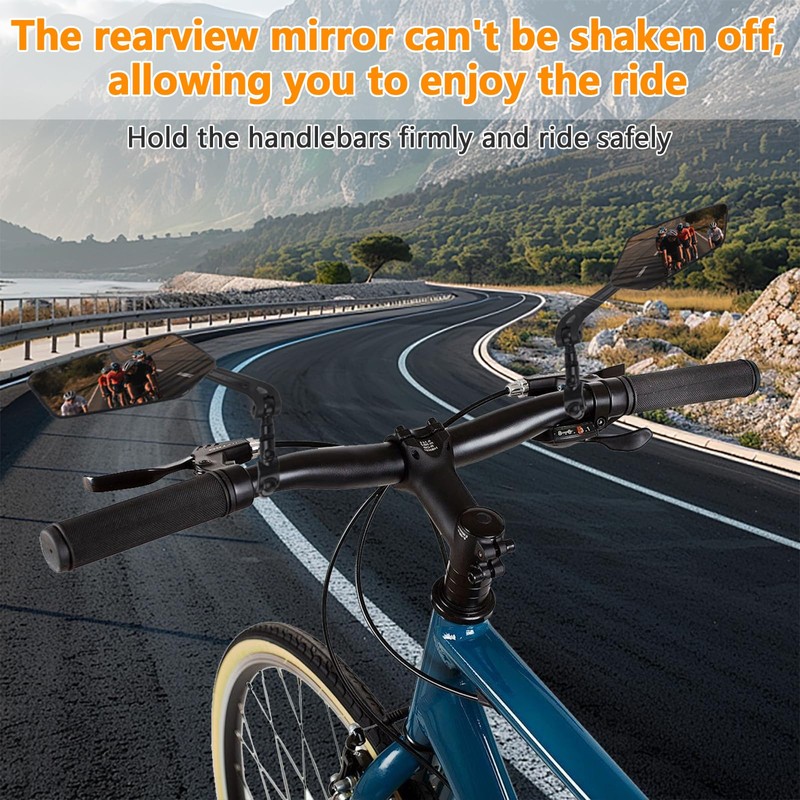 Foldable mirror for mountain bikes, 360-degree rotatable mirror, Bicycle Mirrors