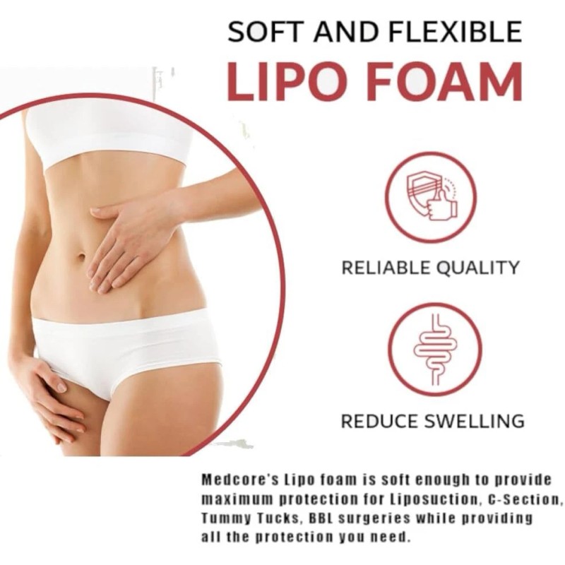 Medcore 4 Pack Lipo Foam Pads For Post Surgery Recovery