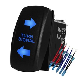 Waterproof Blue Led Turn Signal Switch 10 Pin ON-Off-ON DPDT Toggle Switch 3 Way Position Rocker Switch for Car RV Lorry Van UTV ATV Dashboard Replace 12V 24V