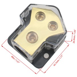 OZXNO 2 Way Power Distribution Block for Car Audio Splitter 0/2/4 Gauge in 4/8/10 Gauge Out Amp Ground Distributor for Automotive Boat(2pcs)