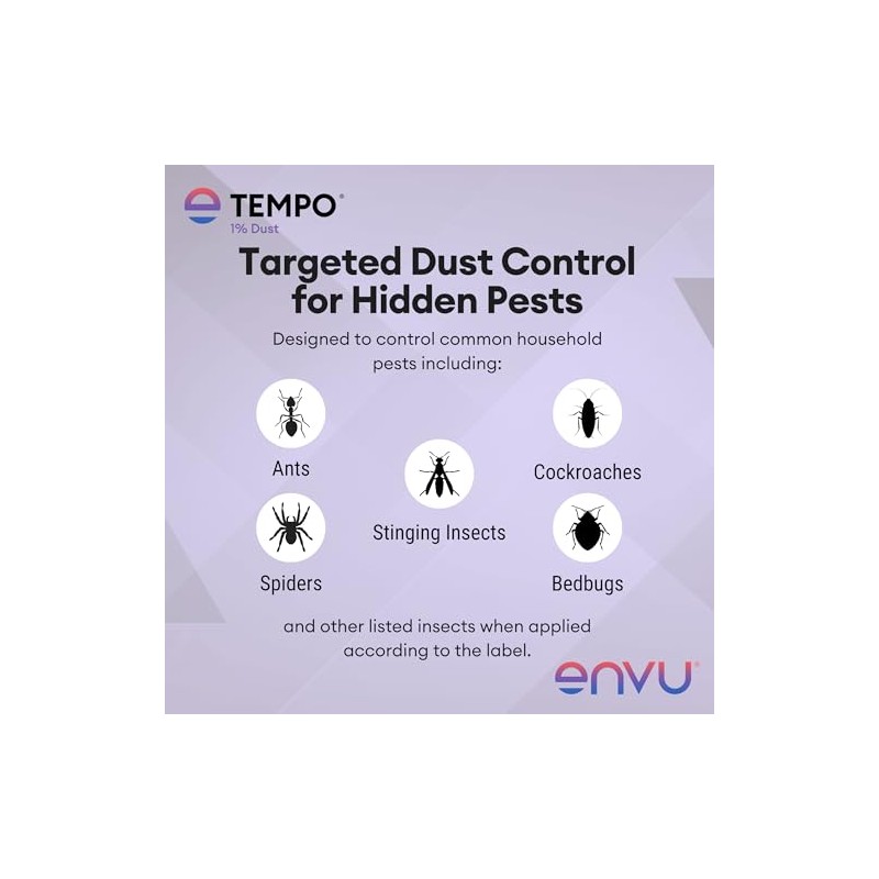 Tempo 1% Dust Insecticide 1.25 lbs | Ready-to-Use Cyfluthrin Bug