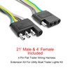 LIMICAR LIMICAR Trailer Wiring Harness Kit, 25ft Trailer Wire with 4 Flat Extension Connector, 4 Pin Flat Wishbond Wiring Light Kit for Utility Boat