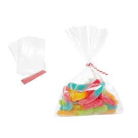 EKAPACKAGING Clear 4x6 Inches 100 Pcs Twist Ties Cellophane Bags Gift Bulk Chrstmas Treat Bag Party Favor Snack Food Packaging Kids Goodie Cello Wrapping For Cookie