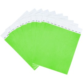 500 Pcs DGBDPACK Neon Wristbands, 1-500 Consecutive Numbers Waterproof Tearproof and Printable Wrist Straps Admission Bracelets Tickets (Neon Green)