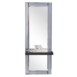 Howard Elliott Emerson Modern Decorative Hanging Wall Mirror with Shelf and Glass Candleholder, Beautiful Elegant Home Décor Mirrors, 24 x 9 Inches
