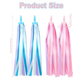 Auswalar 2 Pair Bicycle Tassel Ribbon,Scooter Streamers, Bicycle Grips Ribbon, Bike Accessories Easy Attach to Bike's Handlebars