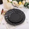 U-QE 60PCS Black Plastic Plates Disposable for party - Including