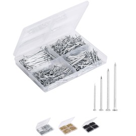 Mr. Pen Mr. Pen- Nail Assortment Kit, 600 Pcs, 4 Sizes, Silver, Small Nails for Hanging Pictures, Finishing Nails, Gold Wall Nails for Hanging, Pin Nails, Hardware Nails, Assorted Nails, Galvanized Nails