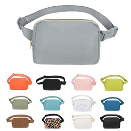 VOROLO Fanny Pack Christmas Gift For Women And Men Crossbody Bag Belt Bag Bum Bag with Adjustable Strap for Sports Light Grey