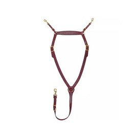 Tucker Classic Montreal Breast Strap Trail Horseback Riding Equestrian Sports Saddle Support Tack w/Durable Leather Over-The-Neck Breast Collar & Fleece-Lined Chest Tab, Brown/Brass Hardware