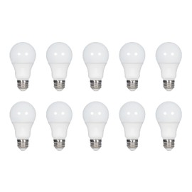 Satco S11411 9.5-Watt A19 LED Light Bulbs, 60-Watt Replacement, 5000K Natural Light, 760 Lumens, 10 Pack