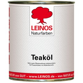 LEINOS Teaköl 223 – 0,75 Liter Holzschutzöl für außen, farblos, für Teak, Bangkirai & Tropenhölzer, imprägniert & frischt auf, pflanzliche Öle, offenporig, wasserabweisend, einfache Anwendung
