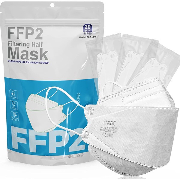 20 PCS INDIVIDUALLY WRAPPED FFP2 Face Masks Uk certified face masks FFP2 mask N95 face Mask respiaror 4-Layer Filtering FFP2 Mask with CE Marks mask fpp2 mask kn95 face mask uk