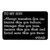 Jstud To My Son wallet Insert Cards Inspirational Graduation Birthday