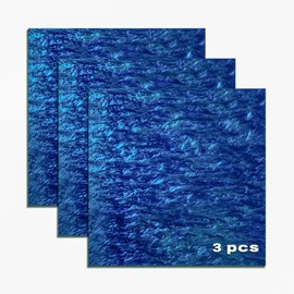 TOEPODO Pearlescent Ripple Cast Acrylic Sheets 1/8 Thick for Laser Cutting Plexiglass Sheets for Art Design Crafting DIY Home Decore Festival Ornaments (3, Ocean Blue, 12x12 Inch)