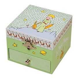 The little Prince musical box/musical jewellery box made of wood with dancing little Prince and fox - Amélie Poulain's waltz - Amélie from Montmartre (Yann Tiersen)