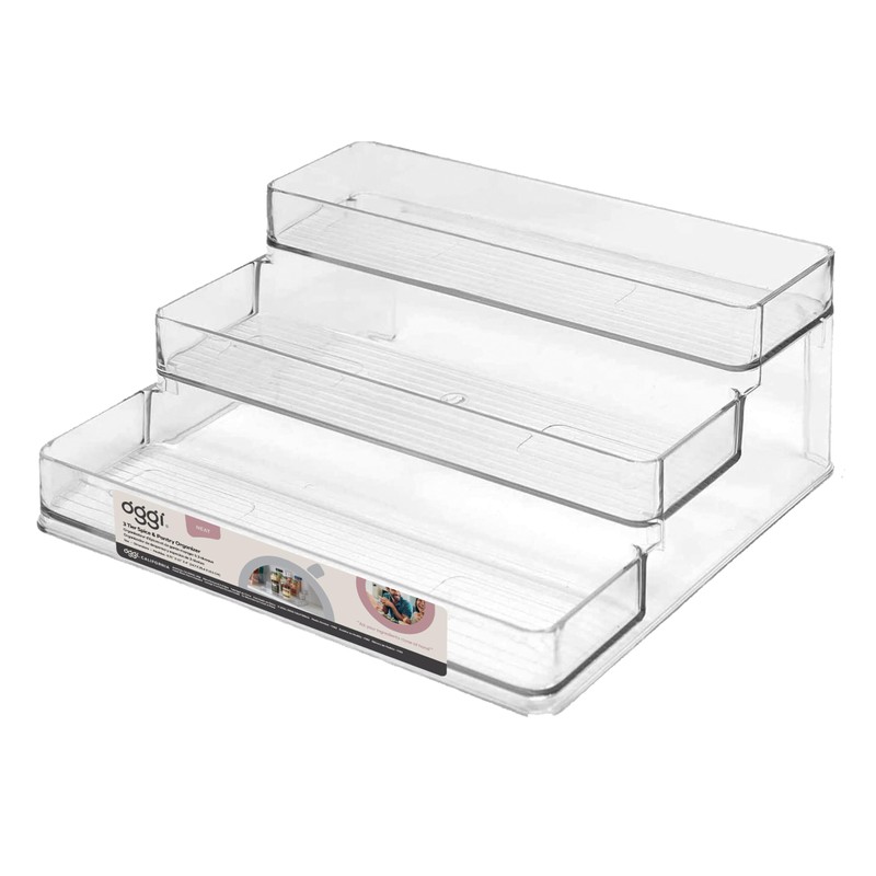 Oggi 3 Tier Spice Organizer & Pantry Storage- For Shelf,
