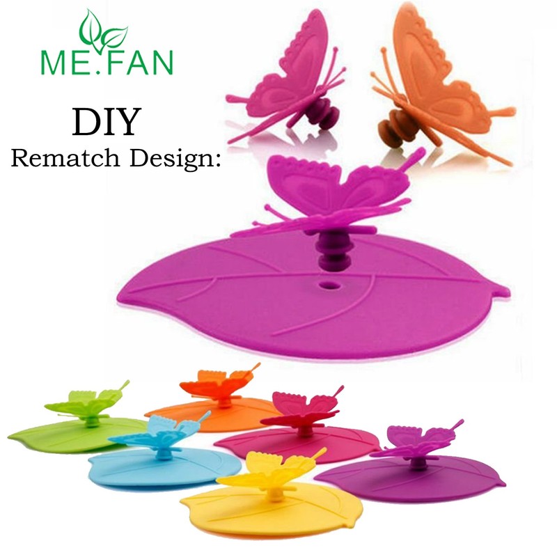 ME.FAN Silicone Cup Lids - Creative Butterfly Mug Cover -