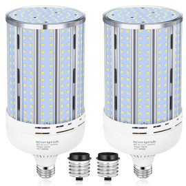 XYCN 2 Pack 200W Corn LED Light Bulb Fanless,29,500LM 5000K Daylight(2000 Watt Equivalent) E26/E39 Large Mogul Base LED Cob Lamp for Outdoor Indoor Garage Warehouse Factory Workshop Street Backyard