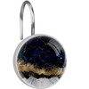 Gold Navy Blue Marble Decorative Shower Curtain Hooks Rings Set