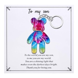 Pocket Bear Hug, Anxiety Relief Gifts for Son from Mom Dad, Mental Health Positivity Gift for Men Teen, Autism Fidget Gift, Thoughtful Gifts for School Anxiety, Rainbow Gradient