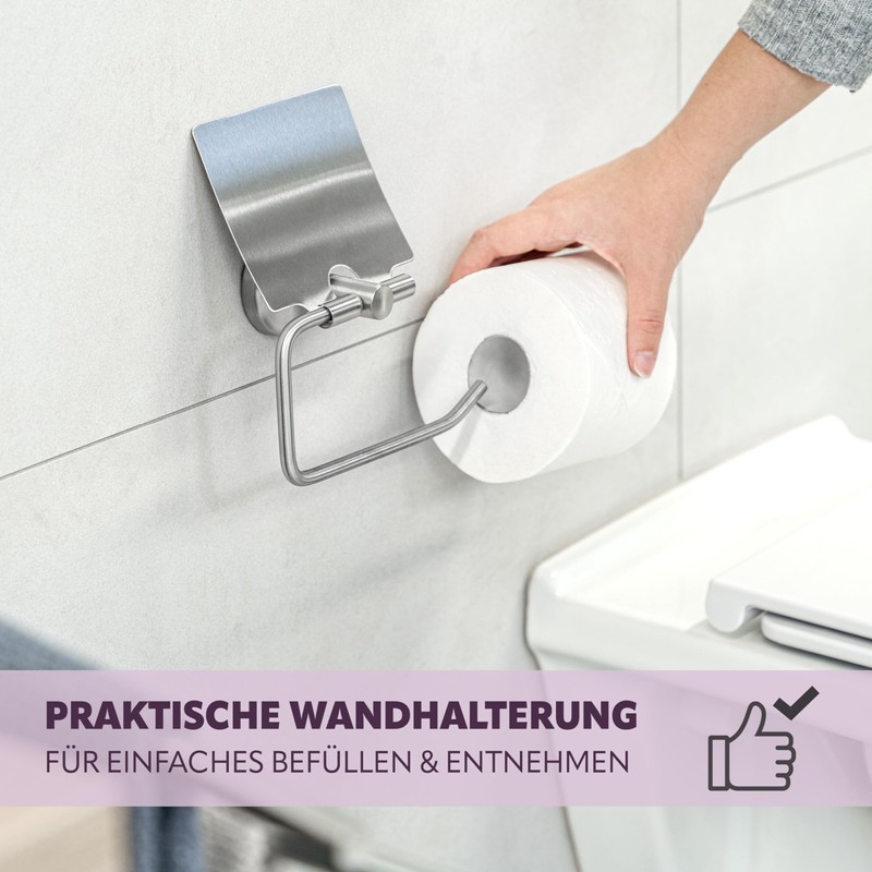 bremermann® PIAZZA Bathroom Range - Toilet Roll Holder with Lid,