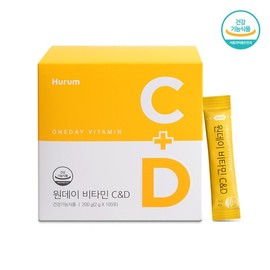 Huerum 휴럼 원데이 비타민C&D 300포(2g x 100포 x 3박스) Huerum One Day Vitamin C&D 300 Pack (2g x 100 Pack x 3 Boxes)