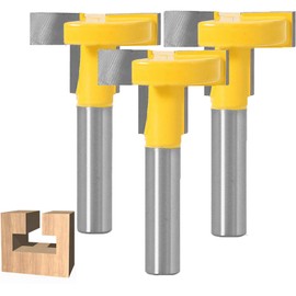 WSOOX 3 Pieces T-slot & T-Track Slotting Cutter Router Bit Set with 8 mm Shank