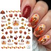 6 Sheets Fall Nail Stickers for Nail Art 3D Cute