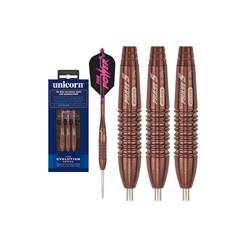 26g Unicorn Evolution Rosso Phase 5 95% Tungsten Darts Set