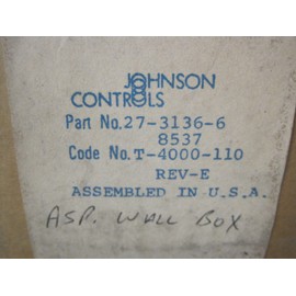 Johnson Controls T-4000-110 Aspirator Wallbox Kit for Concealed Mounted Thermostats Without Push Buttons
