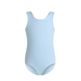 Phineein - Maillot de gimnasia para niñas, espalda cruzada, sin mangas, para bailar de ballet, Turquesa pálida, Adulto Medium