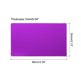 MECCANIXITY Metal Business Cards Laser Engraving Cards DIY Engraving Blank Cards Anodized Aluminium for House Office Customer DIY Gift Plate Cards 86x54x1mm,Pack of 5(Purple)