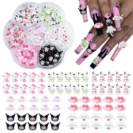 ZIENVE 70 Pcs Kawaii Nail Charms, 7 Style 3D Slime Charms, Resin Flatbacks Nail Charms for Nail Art Decorations Supplies, DIY Art Nail 01