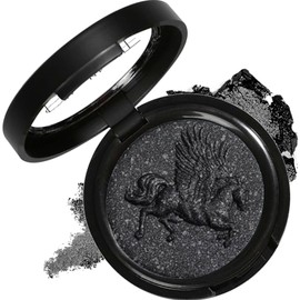 HAORQEE Black Eyeshadow, Single Eye Shadow Goth Smokey Makeup High Pigment Long Lasting Pressed Fine Powder Palette for Eye Make-Up Halloween, Christmas Gifts